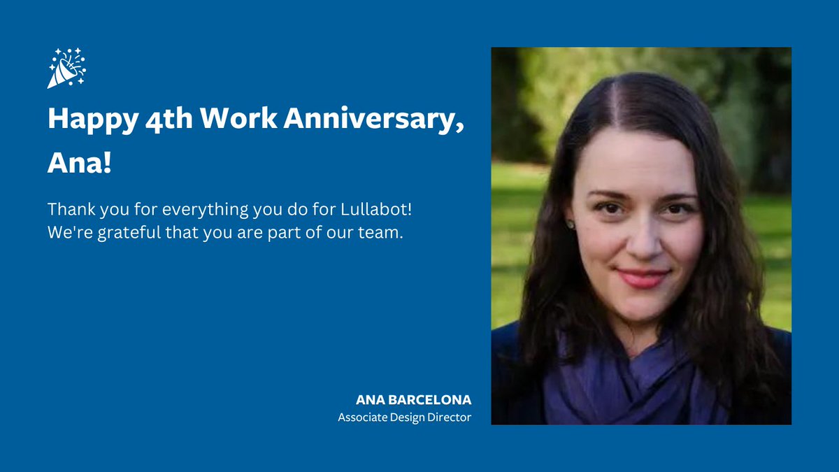 Sending a big congratulations to <a href="/aabarcelona/">Ana Barcelona</a> as she celebrates 4 years with Lullabot! 🎉
 
Fun fact about Ana: Her dad was part of the team at NASA that landed the first man on the moon! 🌑