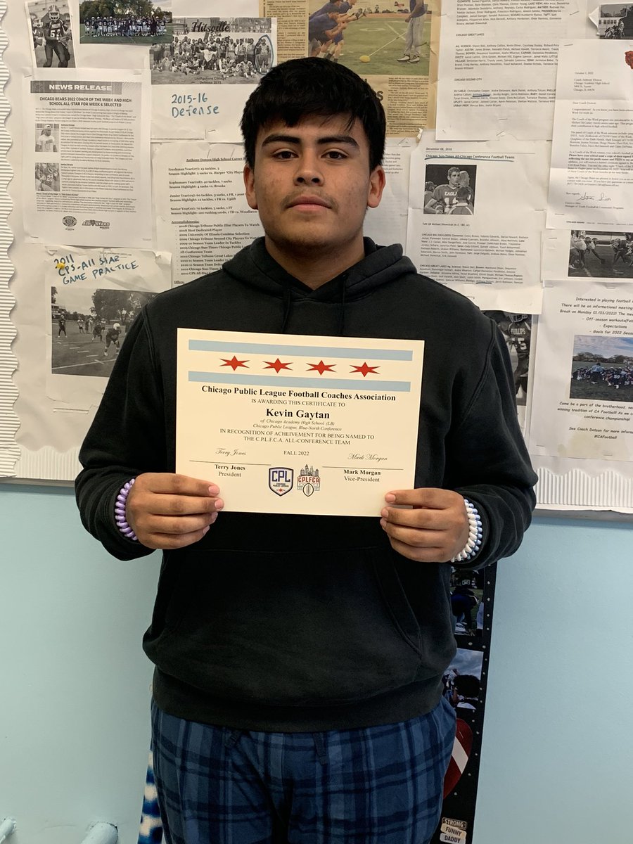 Congratulations to Blue North All-Conference Selection 24’ LB Kevin Gaytan(<a href="/KevGaytan59/">Kevin Gaytan 5️⃣9️⃣</a>)

#CAFOOTBALL

<a href="/mikeclarkpreps/">MikeClarkPreps</a> <a href="/michaelsobrien/">Michael O'Brien</a> <a href="/EDGYTIM/">Timothy “EDGYTIM” OHalloran</a> <a href="/Bryan_Ault/">Bryan Ault - Midwest Scout</a> @Rivals_Clint @hsfbscout <a href="/PrepRedzoneIL/">Prep Redzone Illinois</a> <a href="/dclay1889/">DuShawn West</a> <a href="/CPLFCA/">Chicago Public League Football Coaches Association</a> <a href="/CPLAthletics/">Chicago Public League Athletics</a> <a href="/suntimes_preps/">Sun-Times Preps</a> <a href="/IHSFCA1/">IHSFCA</a>