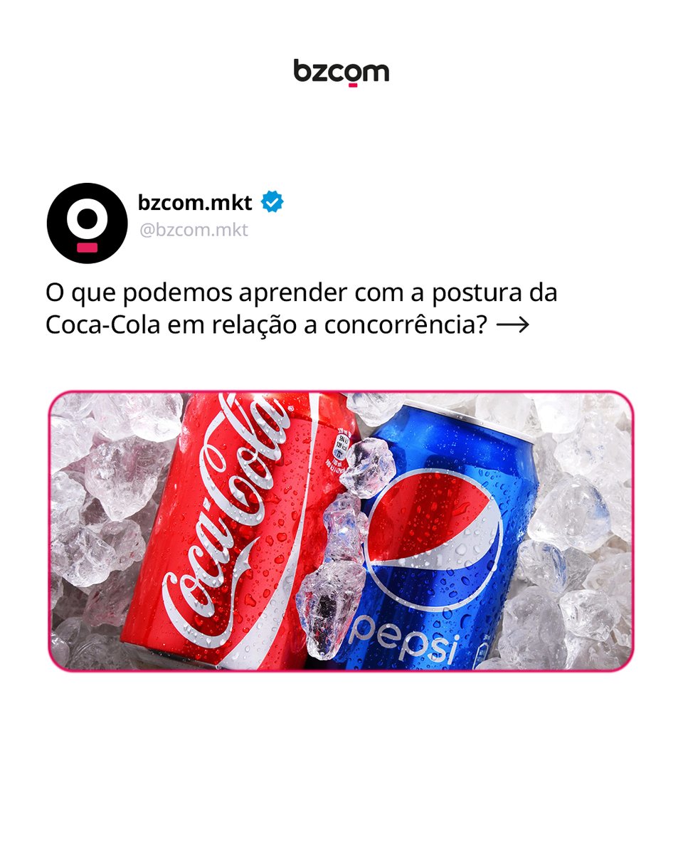 bzcom_mkt's tweet photo. A Coca-Cola já criou estratégias muito arriscadas para conseguir se manter como a principal marca do seu segmento.

Nessa história, podemos concluir algumas características importantes que você pode aplicar em sua empresa.

🔹Primeiramente, sempre fique de olho no que seu https://t.co/V7mb1jz6FV