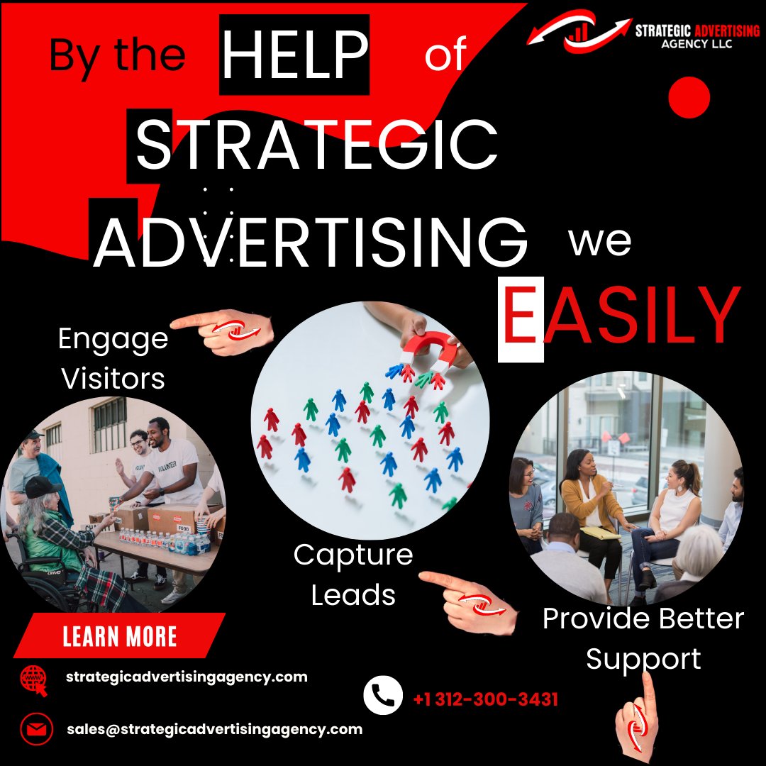 StrategicAds1's tweet photo. by the help of STRATEGIC ADVERTISING, we easily ENGAGE VISITORS, CAPTURE LEADS, and PROVIDE SUPPORT
#engagement
#captureleads
#providesupport
Contact Us!
🌐 https://t.co/lGIypqMMAx
📧 mailto:sales@strategicadvertisingagency.com
📞 +1 312-300-3431 https://t.co/kszp9Fporz