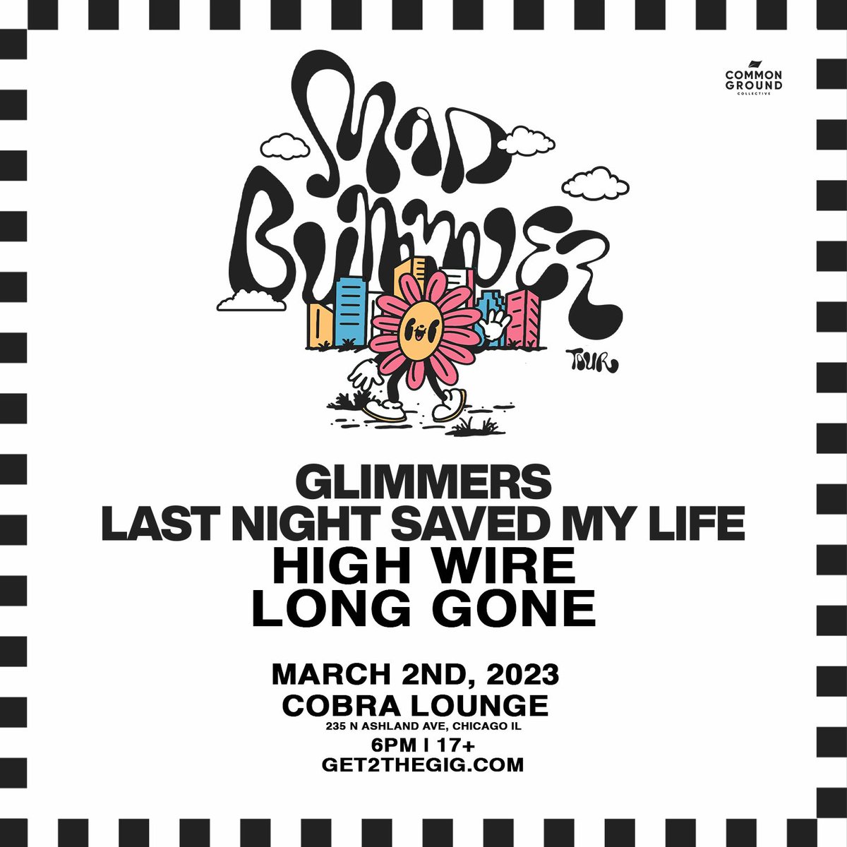 🔥HOT HOMETOWN GIG ALERT🔥

Getting together with some rad friends <a href="/glimmersband/">glimmers</a>, <a href="/LastNightSaved/">LastNightSavedMyLife</a>, and <a href="/LongGoneBand/">Long Gone</a> on March 2nd at <a href="/cobralounge/">CobraLounge</a>.

🎫 TICKETS ON SALE: bit.ly/3iRY536