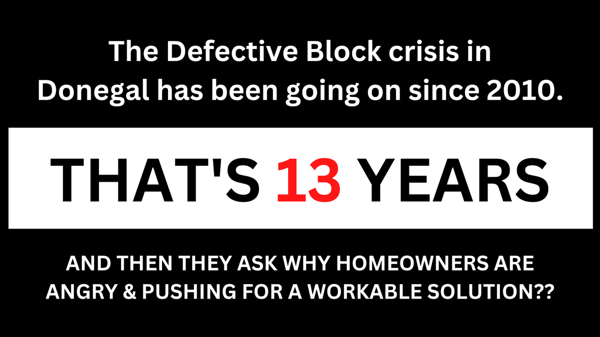 BrendaJ42539797's tweet image. I think that a lot of the general public believe that the defective block crisis started 18 mths ago when the main publicity kicked off. It has actually been 13 YEARS. And it's no further along in terms of a workable resolution, thanks to the government.