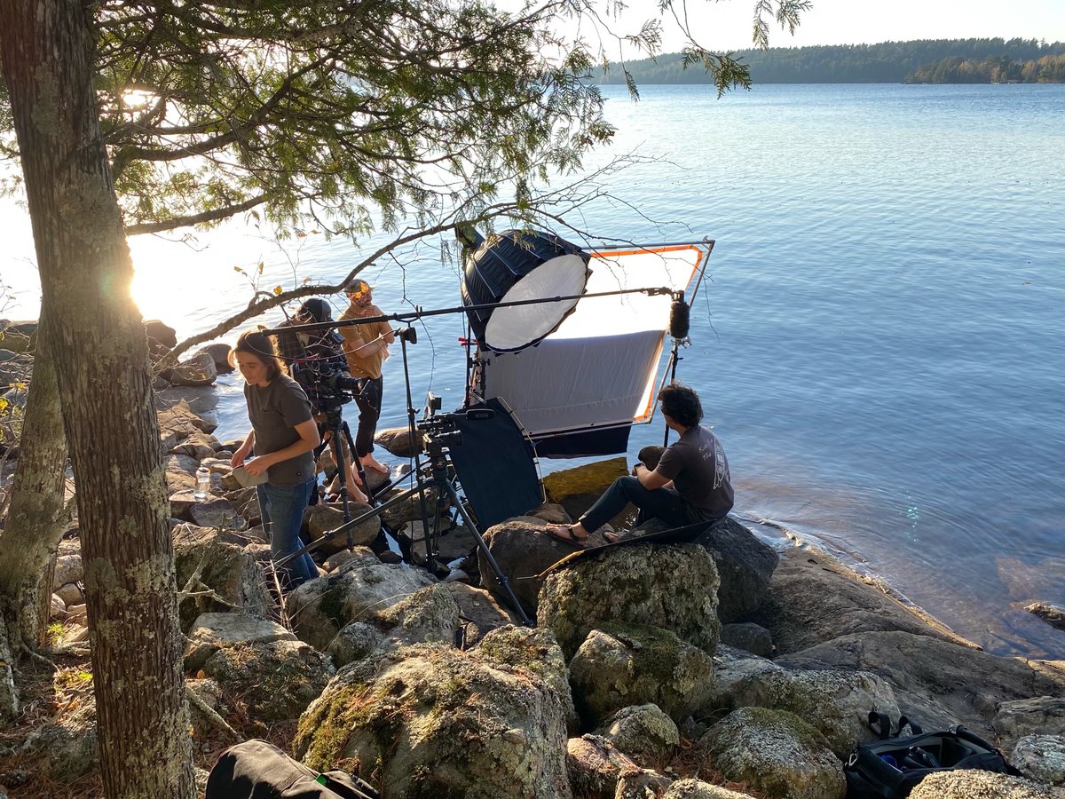 FineGrainPics's tweet photo. Had to take off our shoes for this setup. Getting a little wet was worth getting this shot in the Boundary Waters with @savethebwca @conservationall  and @BankoftheWest! https://t.co/hZOGLmdmVD