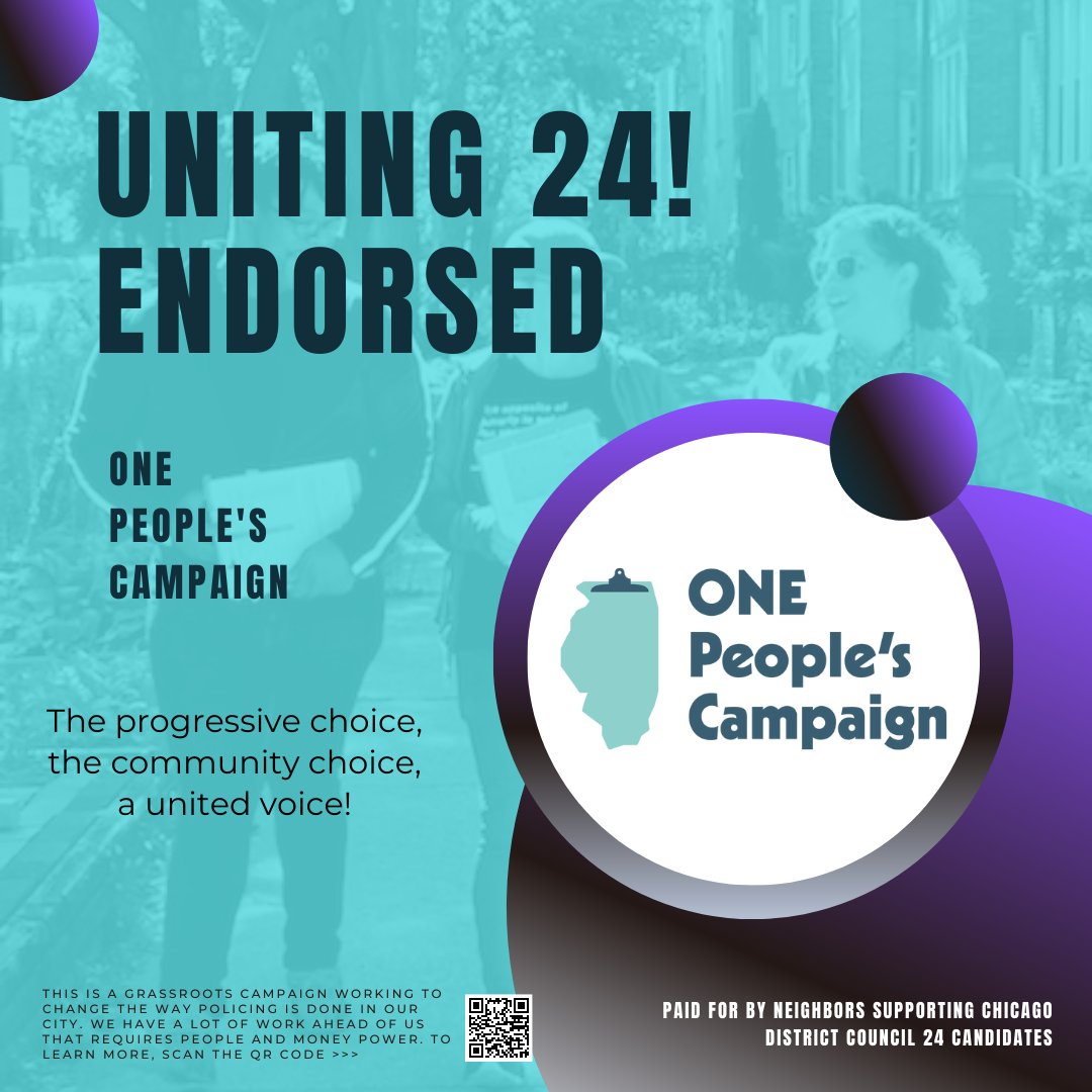 Uniting 24! is honored to receive ONE People's Campaign’s (@onepplscampaign) endorsement. We are excited to continue the necessary work to unite the community.