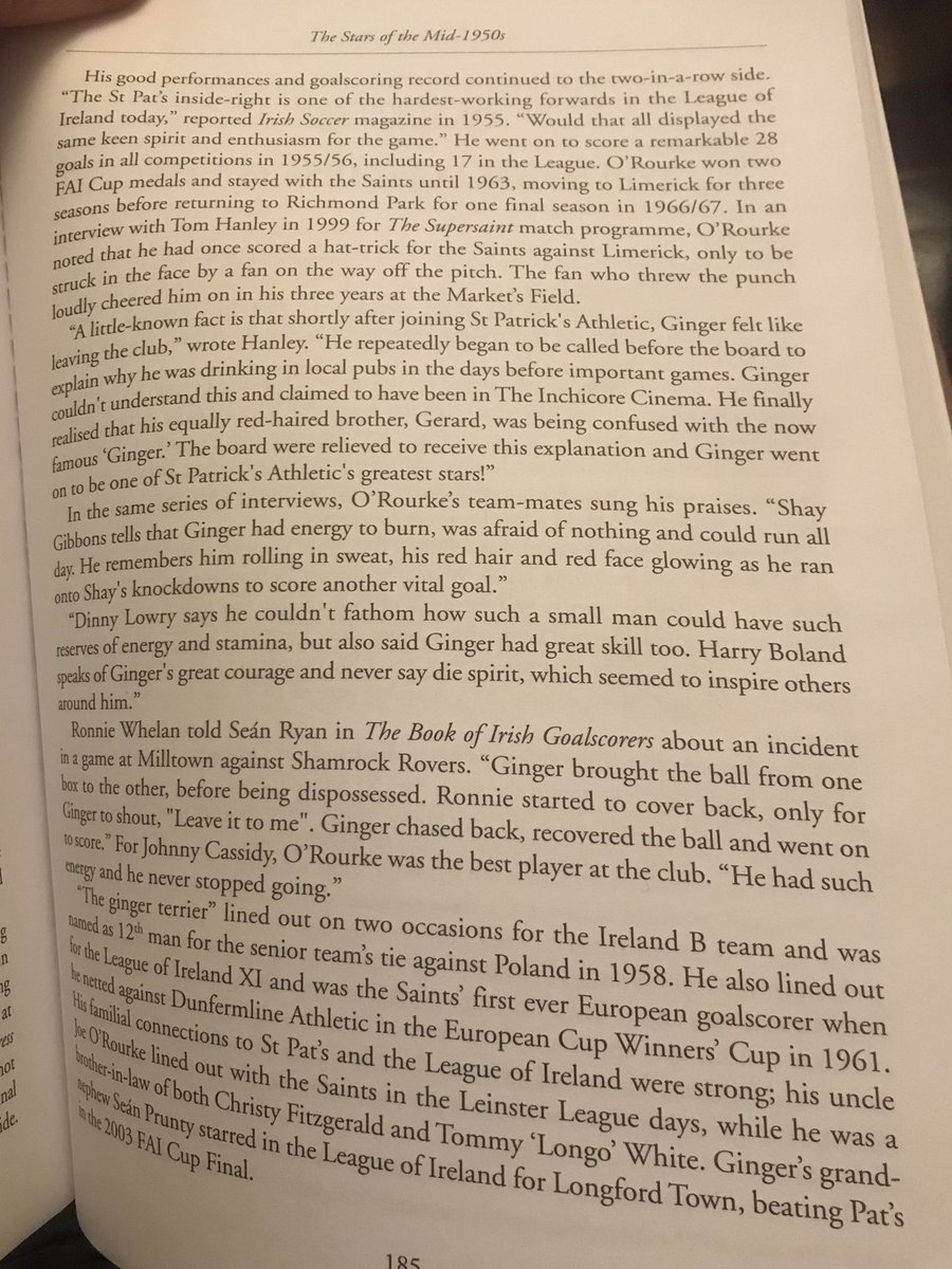 Finally getting to read this fantastic book about the <a href="/HistoryStPats/">St Patrick’s Athletic History</a> by <a href="/dlooney/">Dermot Looney</a>. It’s nice to read a bit about my grand uncle Paddy “Ginger” O Rourke who was a legend football player with <a href="/stpatsfc/">St Patrick's Athletic FC</a> #saintsrising