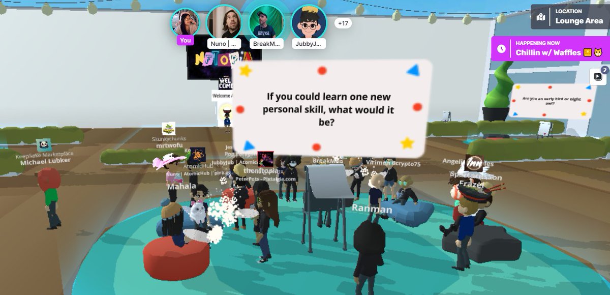 Meet us in the Lounge Area! #nftopia