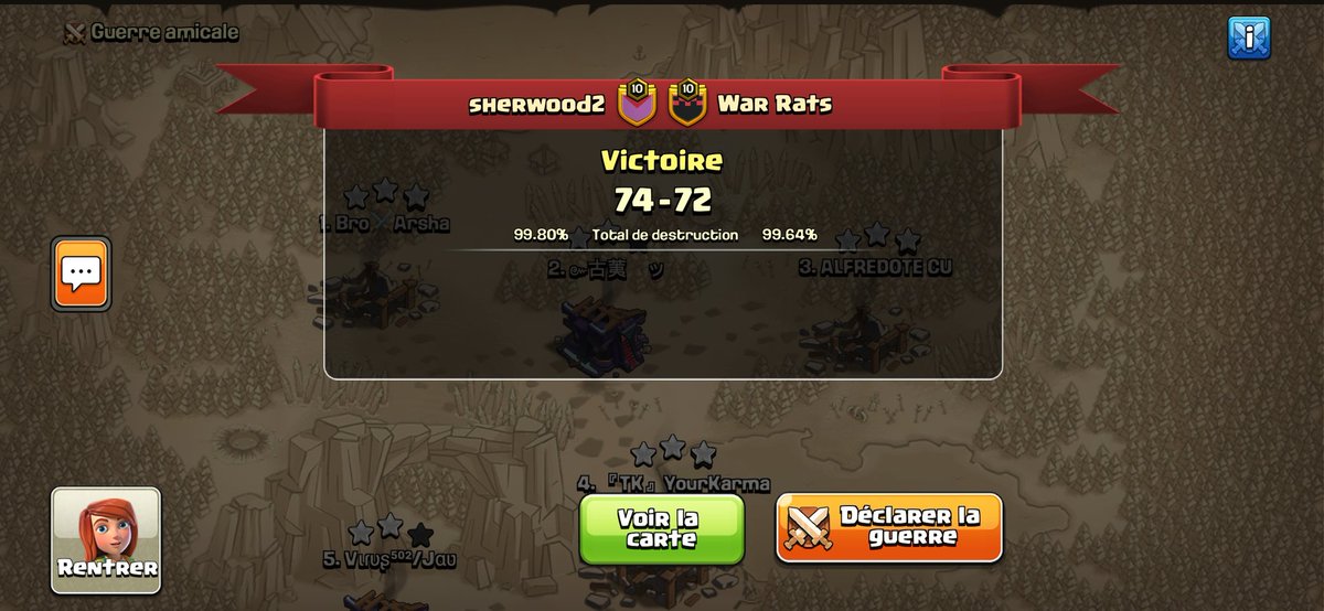 MLCW BKL 
WEEK 2
AGAINST <a href="/WarRatsClan/">WarRats_coc</a> 
Mouve to 2-0-0