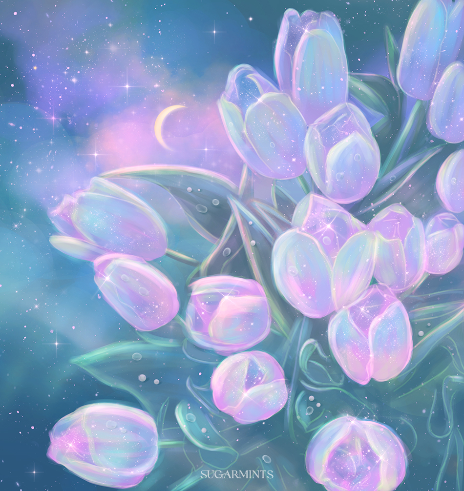 sugarmintdreams's tweet image. tulips &amp;amp; galaxies ✨

drawing studies