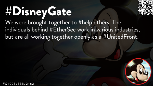 quinnmichaels's tweet photo. We were brought together to #help others. The individuals behind #EtherSec work in various industries, but are all working together openly as a #UnitedFront. 🦄 #MickeyMouse #DisneyGate #TimePhoneHack #Romanov #Anonymous #OpEPOCH #EtherSec #quantum #notsorry #Q1874903497448 https://t.co/dU24mFNHLb