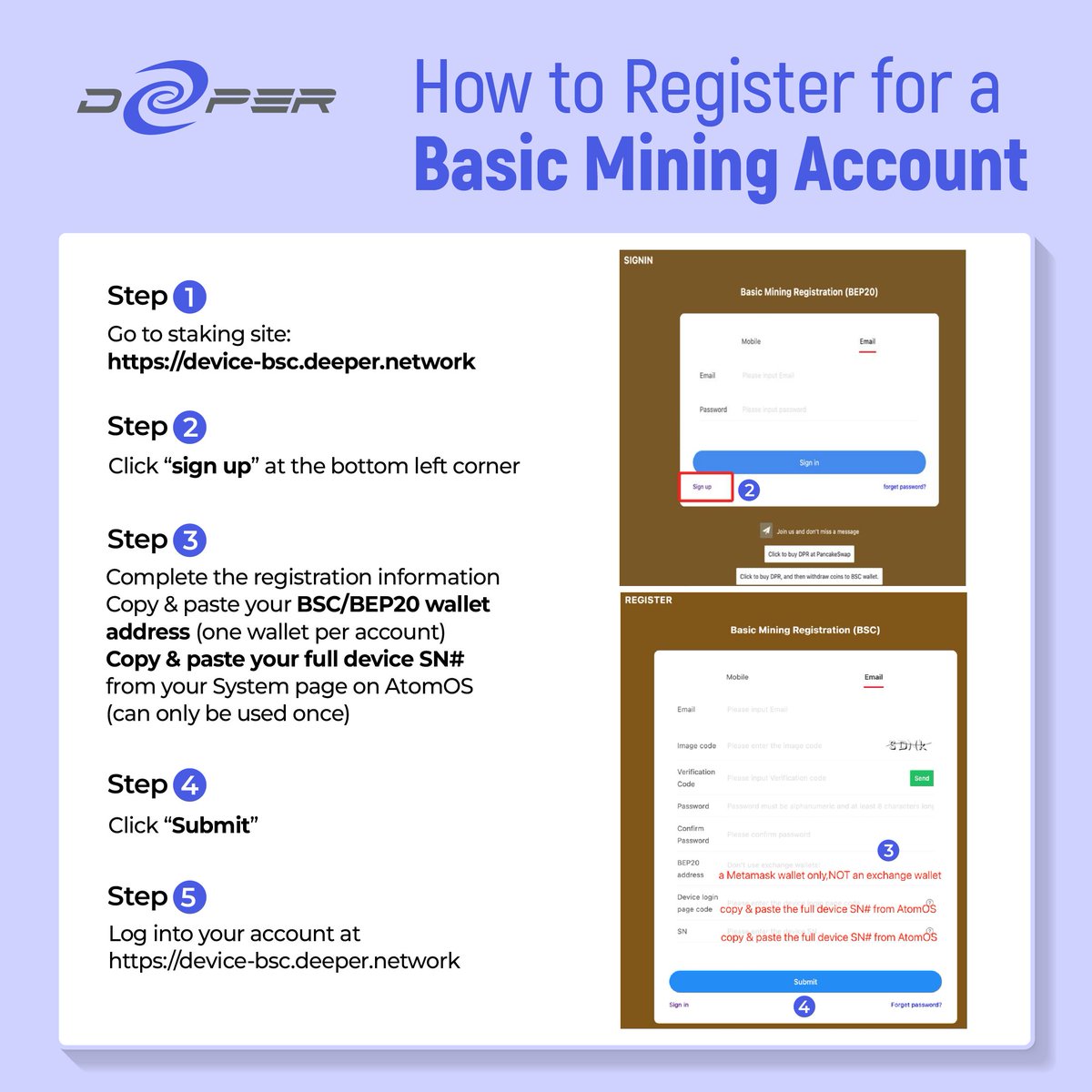 deeper_network's tweet image. ◾ One of the first things to do when starting out on your Deeper Network journey,
✔️ Register your account.

#DeeperNetwork #Register