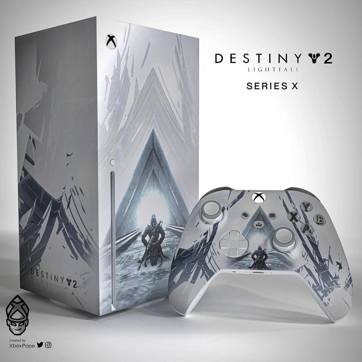 thedestinyshow's tweet photo. Ok! @POPeART_ serious question: ❔❓❔

How many likes + re-tweets will it take to get version 2 of this sick Destiny 2 Lightfall Xbox? 

Neptune is counting on you, Guardians. 💠
Do you want version 2? ❤️ + RT = 🌟

#Destiny2 #Destiny2Art #Lightfall https://t.co/HTOiKg5W5O