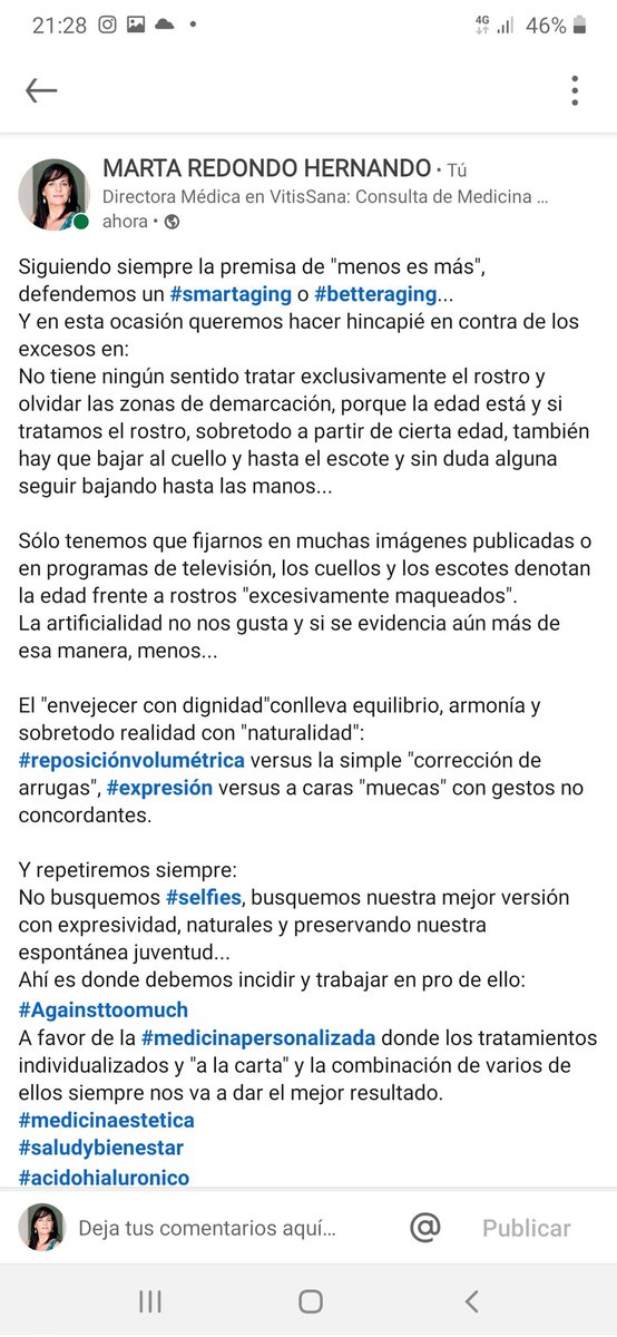 VitisSana's tweet photo. Siguiendo siempre la premisa de "menos es más", defendemos un #smartaging o #betteraging... Y en esta ocasión queremos hacer hincapié en contra de los excesos en...Léenos.
No busquemos #selfies, busquemos nuestra mejor versión con expresividad, naturalidad. #vitissana https://t.co/IxLhG63Ony