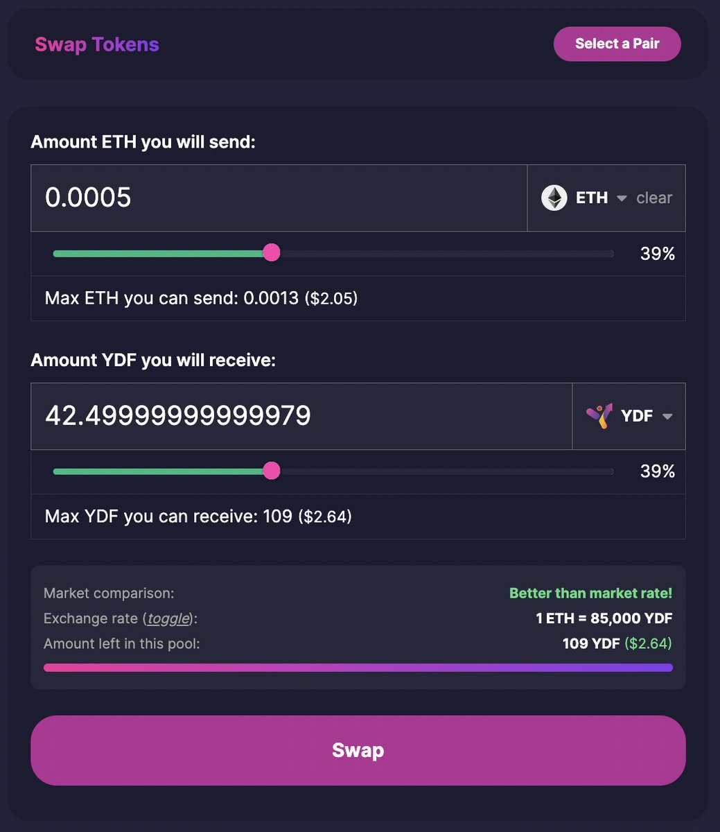 yieldification's tweet photo. Next week $YDF's R&amp;D and QA teams will be finalizing #OTC functionality and E2E testing! Things are getting exciting:

✅ $otcYDF NFT issued to owner for all OTCs created
✅Packages w/ any combo of assets
✅Slippageless pools and familiar swap UI
✅Clear, convenient UI indicators https://t.co/Vk5QqzIQQr