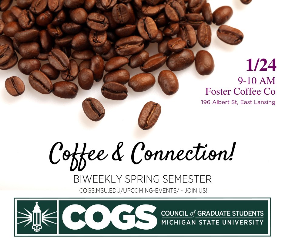 This Tuesday, Jan 24th we are having a Coffee &amp; Connection at Fosters Coffee! Join us from 9-10 AM for some delicious coffee and tasty treats!