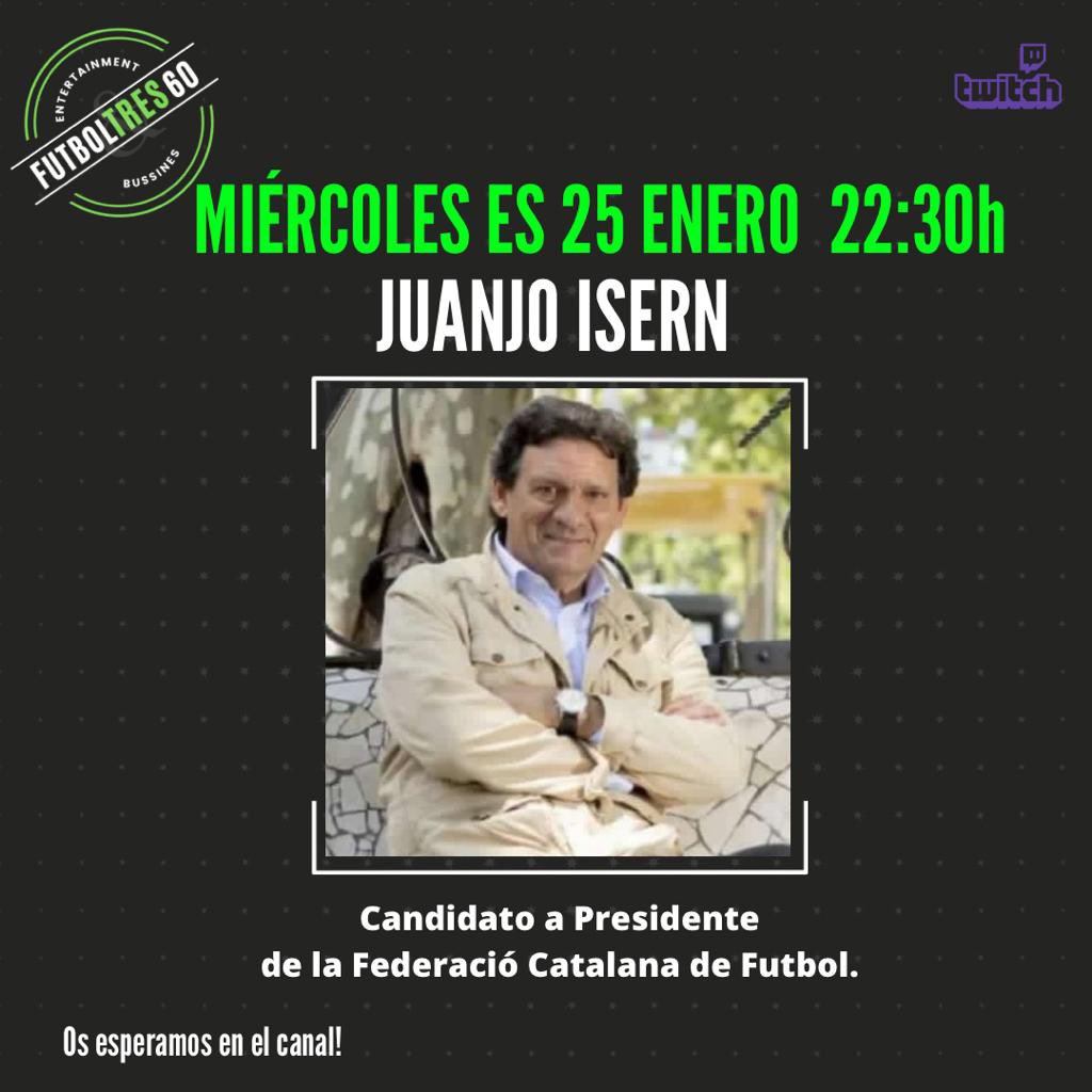 🚨💣 Teníamos ganas de anunciar al próximo invitado a nuestro <a href="/TwitchES/">Twitch ES</a> , charlaremos con <a href="/JuanjoIsernAran/">Juanjo Isern</a> <a href="/JuanjoIsernFCF/">Tots Junts Fem Força</a> sobre estas elecciones a la FCF y todo lo q rodea! Un invitado 🔝! Gracias Juanjo! Os esperamos!🍿🍿👇👇

twitch.tv/futboltres60