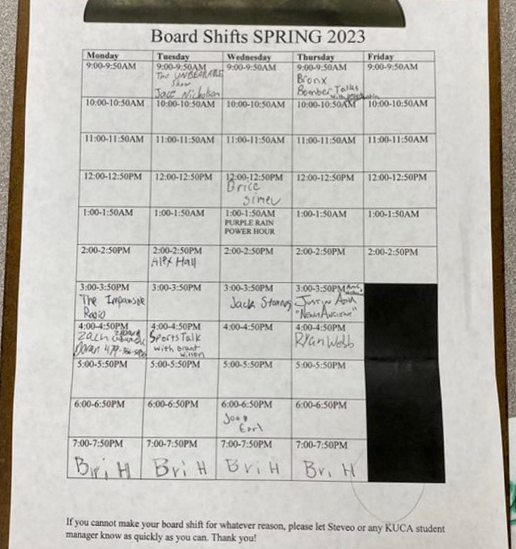 TheBear91_3's tweet image. A BEARy successful meeting for The Bear!! If you couldn’t make it, come on down to the @ucabears Student Center basement to our Bear Cave ANYTIME &amp;amp; get your name on this list for this Spring. There’s still plenty of time, so come see us!! #KUCA #UCA #UCABears #BearClawsUp
