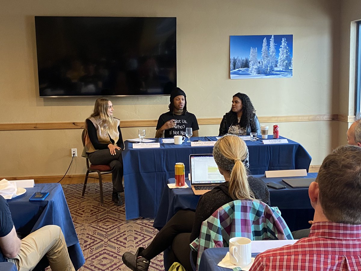 BelenNBCLA's tweet photo. Day 3 of @skisteamboat weather summit and I’m wowed by this panel 🙌🏼 Thank you Rev. Quincy Shannon and Crystal Egli for speaking about diversity, equity, and inclusion in the outdoors. #weathersummit #DiversityandInclusion https://t.co/FLJKtEHrpA