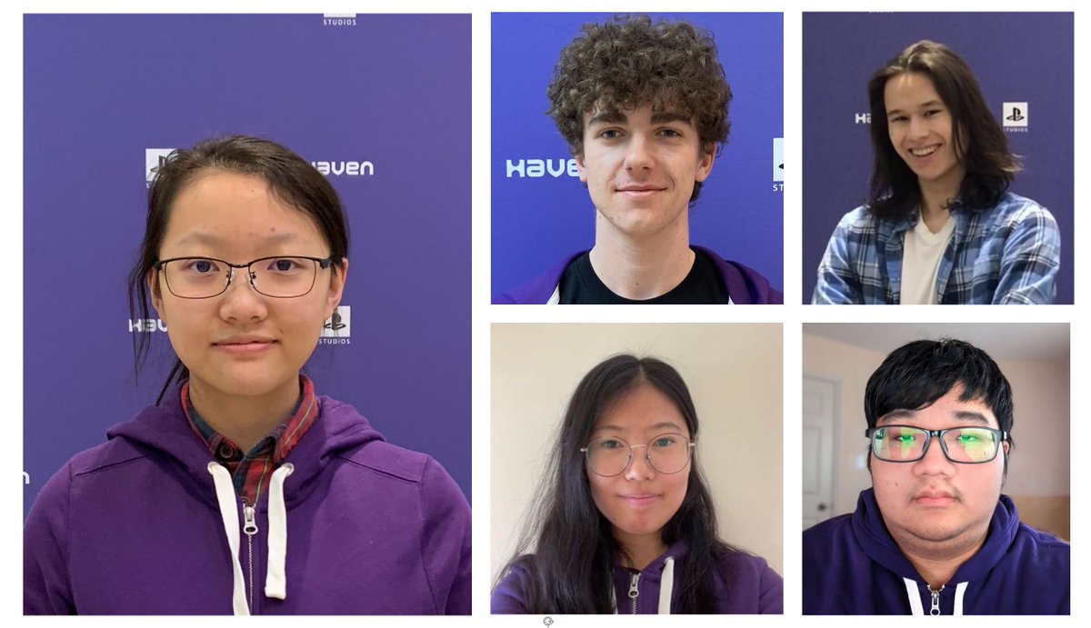 New year, new talent! A big welcome to Christina Zhang, Natalia Chen, Adrien Pringle, Peter Jiang and Antoine Lavigne - our very first interns to join the Haven team. 💜 
#internship #apprenticeship #hiring #playstation #playstationstudios #gamedevelopment #games