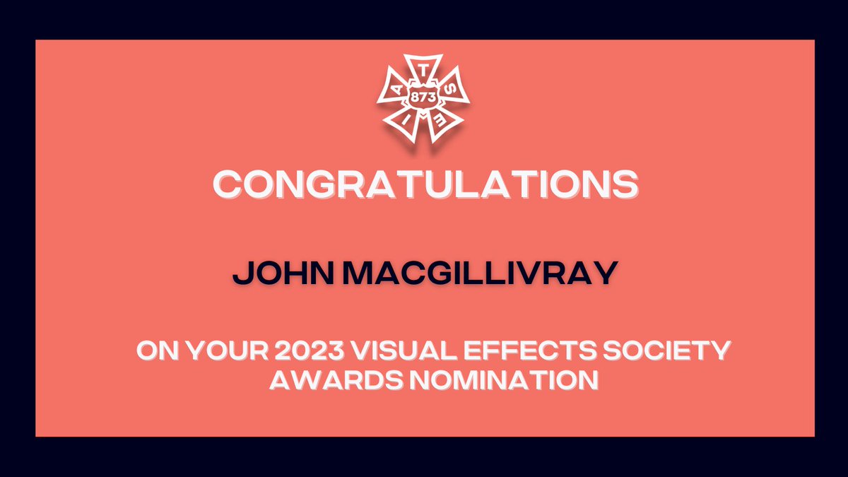 Our member John MacGillivray has been nominated in the Visual Effects Society Awards for #FiveDaysAtMemorial, Day Two in the Outstanding Supporting Visual Effects in a Photoreal Episode category. Congratulations, John! #IATSE873 #VESAwards