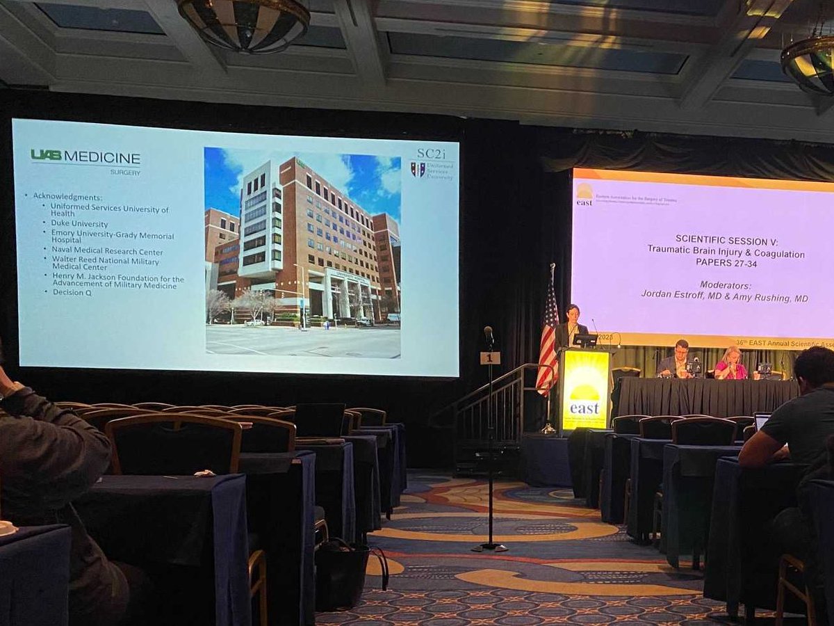 Our faculty is representing UAB well this week at #EAST2023!

Here's the @notoriousRBGmd presenting today on using #flowcytometry data to identify #pulmonaryinfection after #thoracicinjury.

@EAST_TRAUMA @UABSurgery @UABHeersink #traumasurgeon #traumaresearch