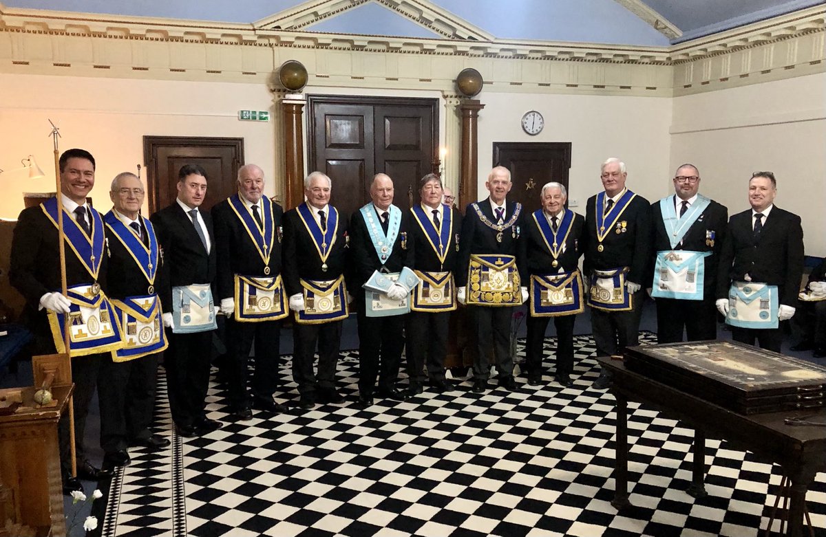 Raygu3's tweet image. Exmoor Lodge No2390 installation meeting at Minehead last evening. Congratulations to new Master John Munson and all his officers. Pleasure to be able to welcome some of the fifteen joining members from St Bernard Lodge. Minehead Masonry is still strong🏋️‍♀️
