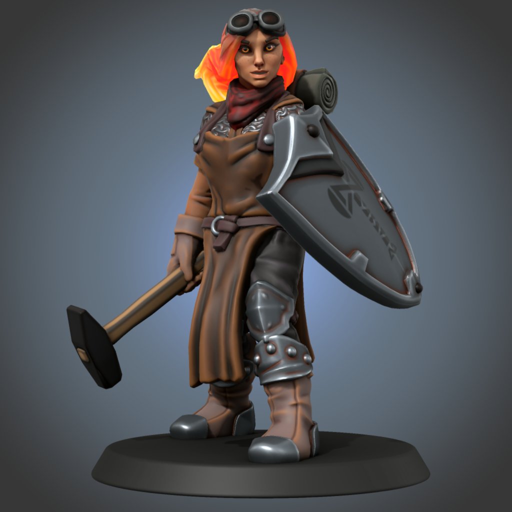 Hydroctor's tweet image. I've been spending weeks in HeroForge playing around, making DnD characters. Here's two Clerics I've made. A Human twilight domain Cleric who worships Eilistraee and a Fire Gensai forge domain. I'm finding Clerics a lot of fun as they are a really diverse class due to domains.