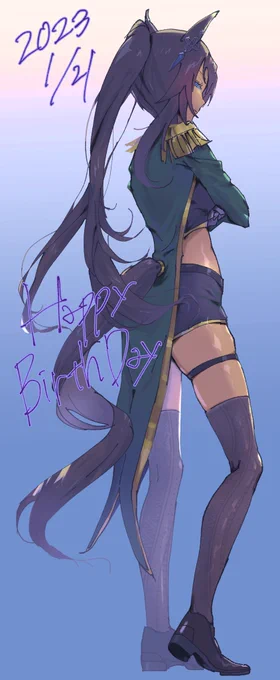 お誕生日おめでとう正装っぽいオリジナル衣装で失礼します#シンボリクリスエス生誕祭2023 #ウマ娘 