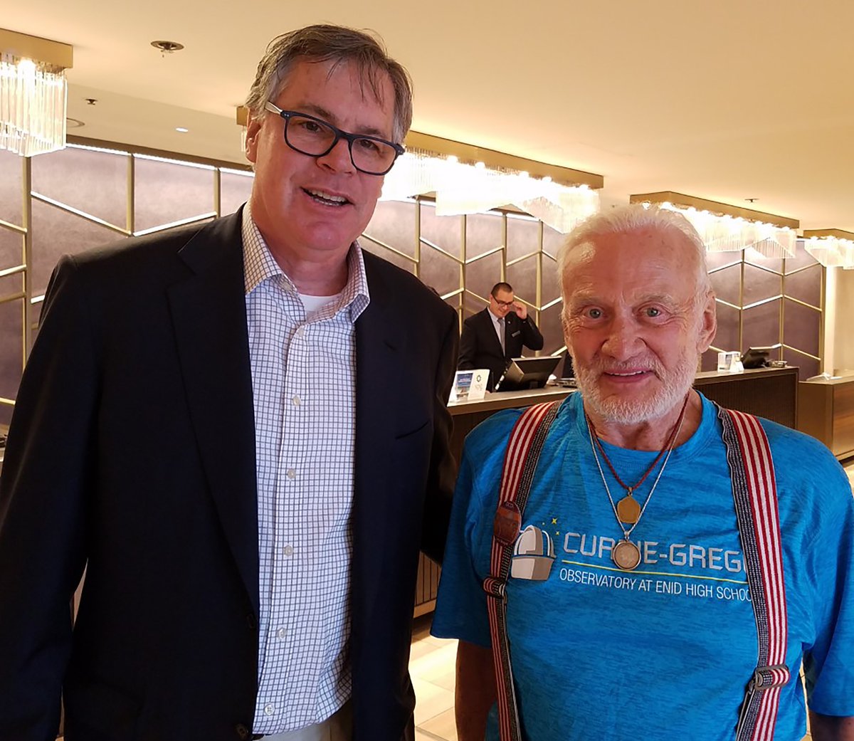 ForAllMoonkind's tweet photo. Happy 93rd birthday @TheRealBuzz! Let's #ProtectTheBootprint on our way to #Mars! (Pictured here with co-founder) @THanlon. #Apollo #Apollo11 https://t.co/ch5nVZhNtJ
