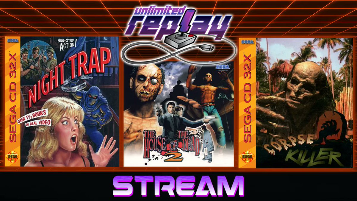 GamerThumbTV's tweet photo. Tonight at 7 PM est an evening of triple terror begins! I'll be streaming House of the Dead 2, Night Trap, and Corpse Killer back to back!

Stream: https://t.co/N7bAkYClEF

#houseofthedead2 #nighttrap #corpsekiller #youtube #youtubegaming #unlimitedreplay #livestream https://t.co/96QvuK2dHr