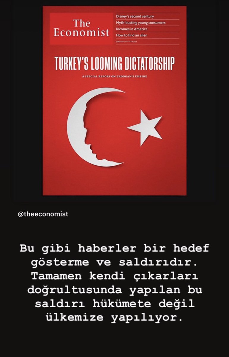 "Türkiye’nin kaderini İngiliz dergisi mi tayin ediyor. Benim milletim ne derse, Türkiye’de o olur. Türkiye’nin kaderini İngiliz dergisi tayin edemez" <a href="/RTErdogan/">Recep Tayyip Erdoğan</a> 
"Aziz Milletim Sıra Sende" <a href="/dbdevletbahceli/">Devlet Bahçeli</a>