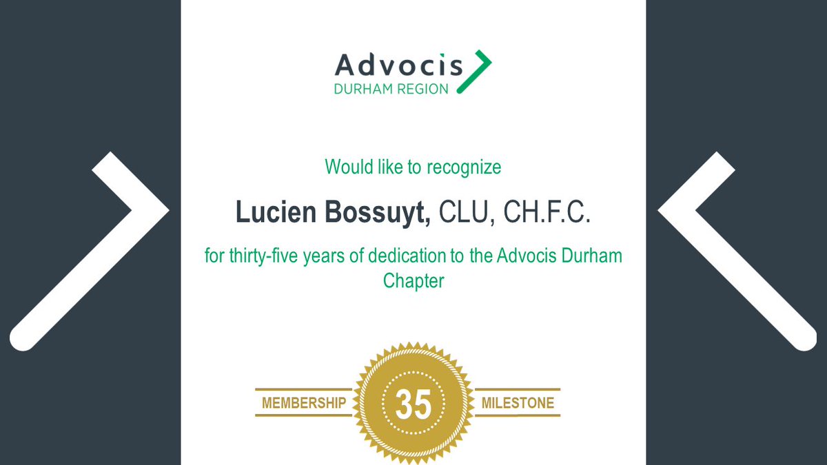 Thank you to Marie Heddle CFP, CLU, CH.F.C., CHS, Jeffrey Tsuyuki, and Lou Bossuyt B. Sc. (Agr.) CLU CH.F.C. for their 30+ years of membership Advocis!

#thankyou #Advocis