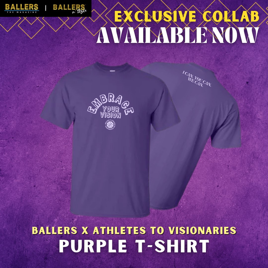 I Can. You Can. We Can. 👏🏽 

The “Ballers x Athletes to Visionaries” collab is here!!🤩🔥 @A2Visionaries 

Shop this exclusive capsule today: theballersmagazine.com/ballers-x-athl…

#TheBallersMagazine #BallersNStyle