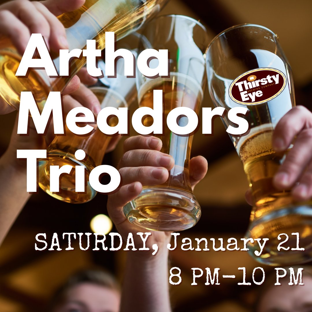 WooHoo! They're back! The Artha Meadors Trio is back this Saturday night performing a great set for you all to enjoy from 8 to 10pm. Kick back and relax with some awesome music and try one of our newest craft brews we have on tap!🍺🎸
