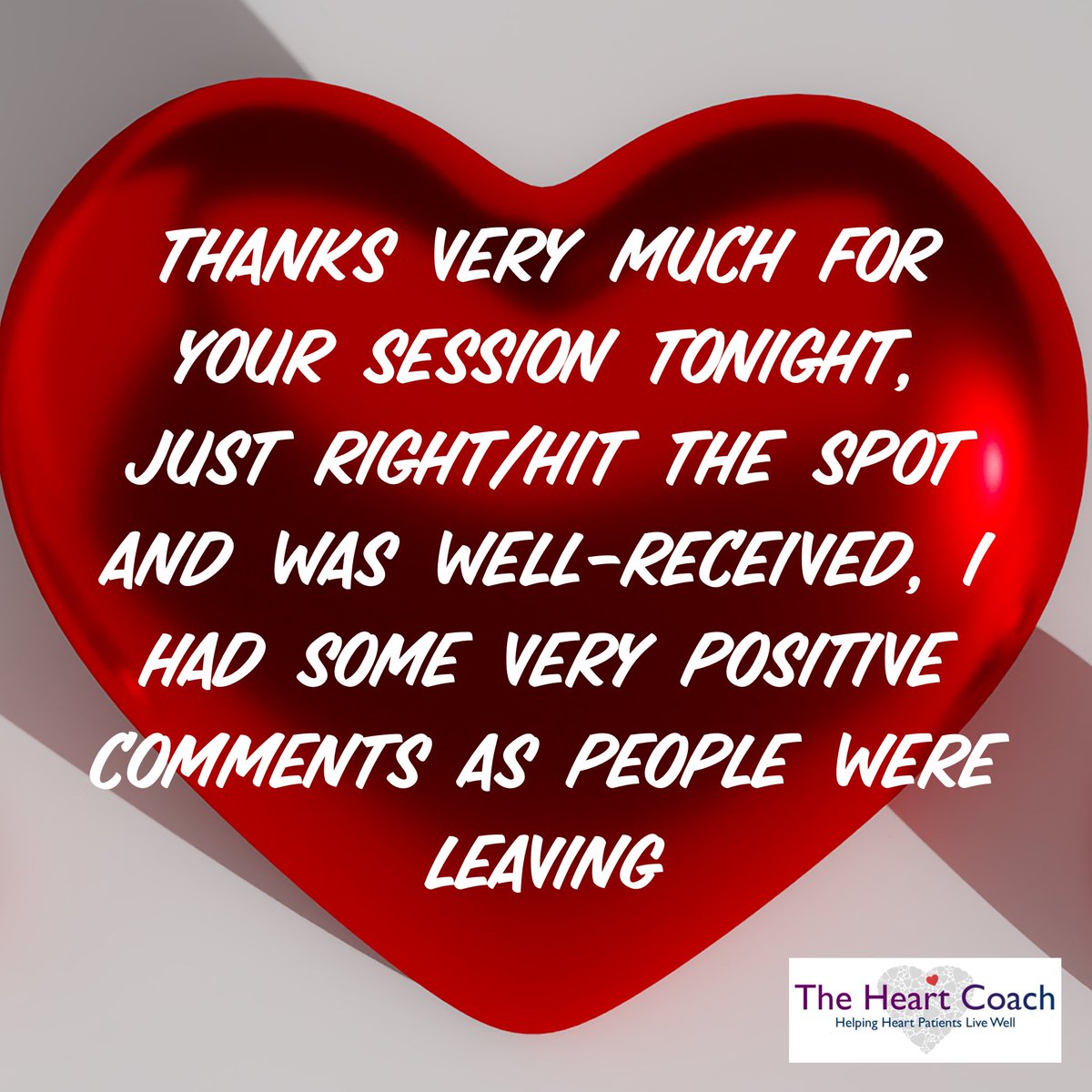 We love getting feedback so we know that what we offer really makes a difference. Why not sign us up to work with your heart support group #hearthealth