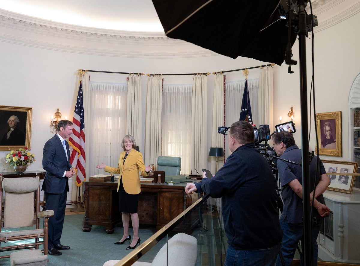 MarkKUpdegrove's tweet photo. It was wonderful to have CBS’s Rita Braver at the @LBJLibrary around the 50th anniversary of LBJ’s passing, which happened on 1/22/73. Can’t wait for her piece to run on @CBSSunday this Sunday. https://t.co/83Lbig11fz