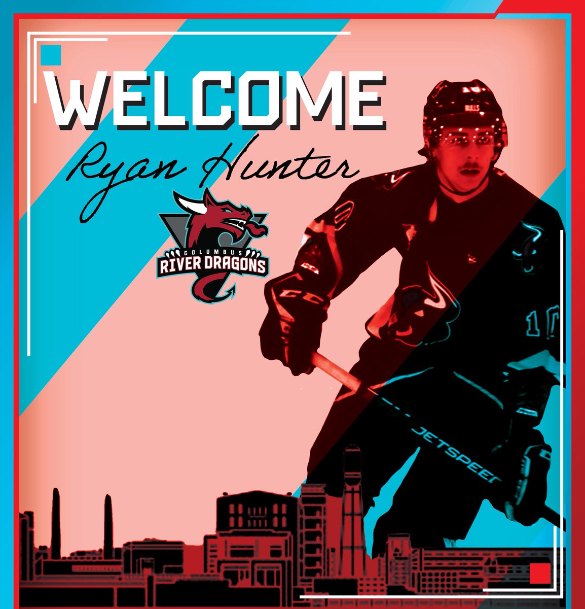 C_RiverDragons's tweet photo. Welcome high-scoring forward Ryan Hunter to the River Dragons - he's averaging three points per game with Bradford in the GMHL!  GET FIRED UP! https://t.co/7CdAEc0Ixg