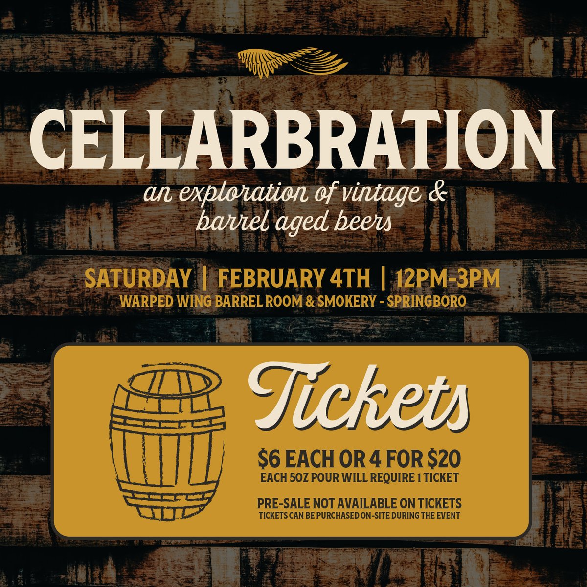 warpedwingboro's tweet photo. Now this is a CELLARBRATION you don't want to miss!
Join us here in #Springboro on Sat, Feb 4th πΊπΊπΊ
https://t.co/vEXs5p3OfV
#warpedwing #warpedwingspringboro #springboroohio #ohio #beerfestival #ohiobeer #ohiobeers #ohiobrewery #ohiobreweries #ohiobeerfestival #dayton https://t.co/ERWe6bTC8o