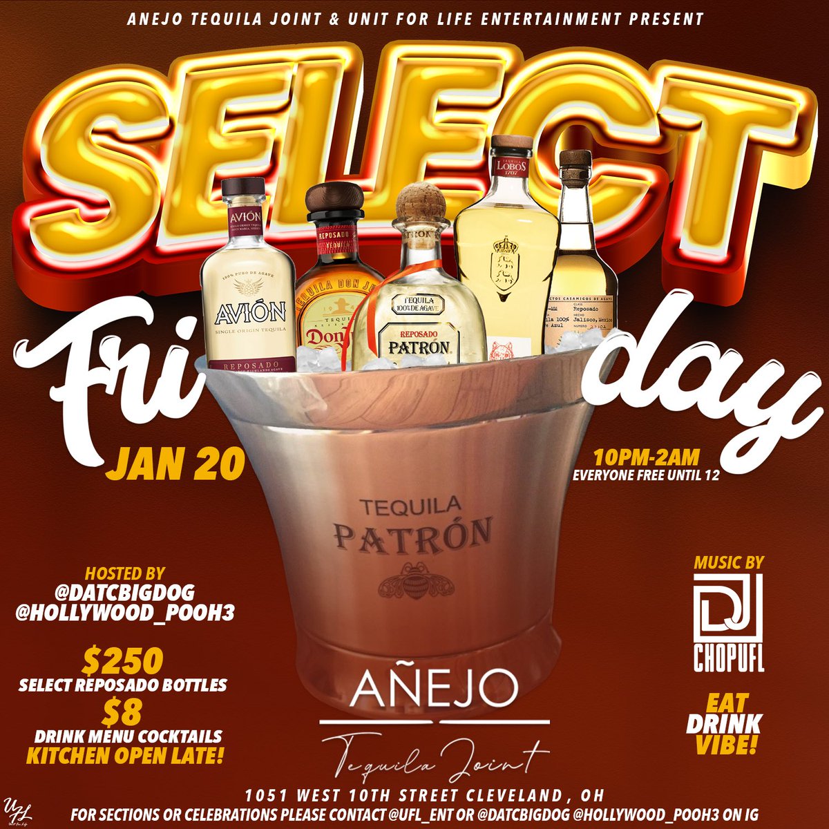 UFL_ENT's tweet photo. The city has party’s at Anejo Downtown Cleveland tonight! https://t.co/13Z7mb95YT