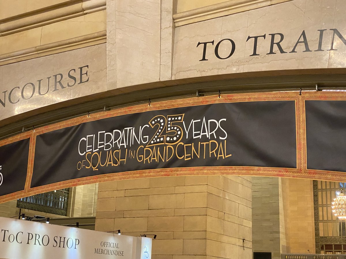 jpmorgan's tweet image. The #ToC2023 is serving up the action early! 🔥 Squash fans were treated to some ultra-competitive matches, including a major upset on day one, as @ToCSquash celebrates 25 years in @GrandCentralNYC!