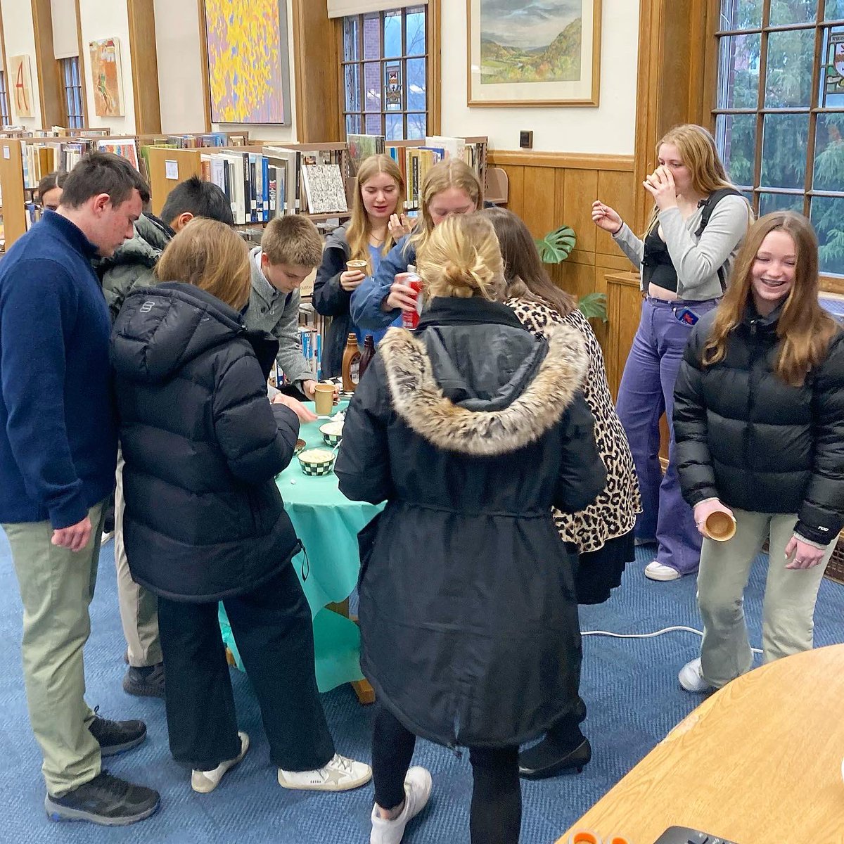 The hot cocoa bar in the library was a hit! Keep your eyes out for our next events in the coming weeks! ☕️🍫 #hotchocolate #hotcocoa #hotcocoabar #whippedcream #sprinkles #marshmallow #chocolate #library #libraryprogram #libraryevents