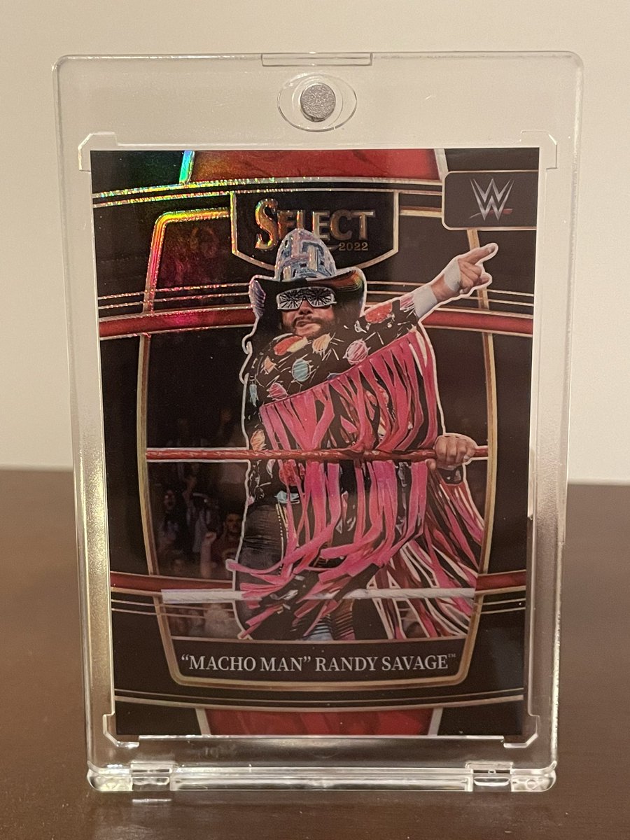 FINALLY in my possession!!! Lot of leg work and dealing went in to acquire this! I’m content ending the rainbow here without the Black and Gold 1/1. #thehobby #wrestlingcards #machoman #paniniselect #ohhyeah #supercollector #whodoyoucollect