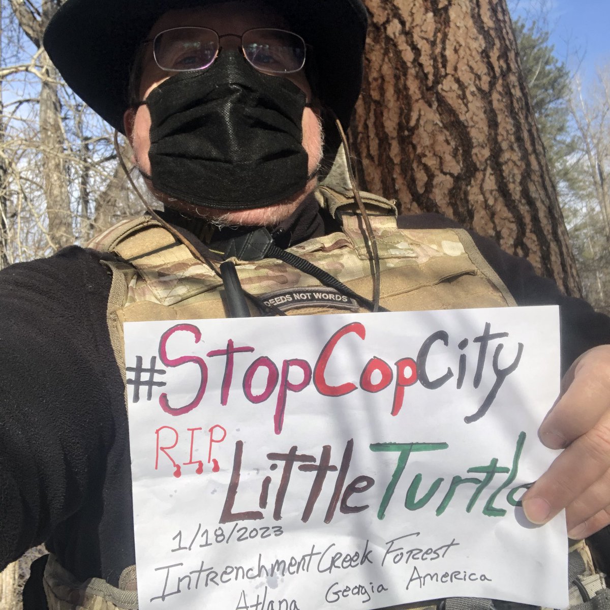 Solidarity from
 Montana Deforestation Patrol 
#StopCopCity 
#ForestDefenders #ClimateAction #FridaysForFuture #ClimateStrikeOnline 
From Inside a Protected Park, once almost Bulldozed into McManisons. But #EcoWarrior took Action & locals wanted Last #forest as #park so...!