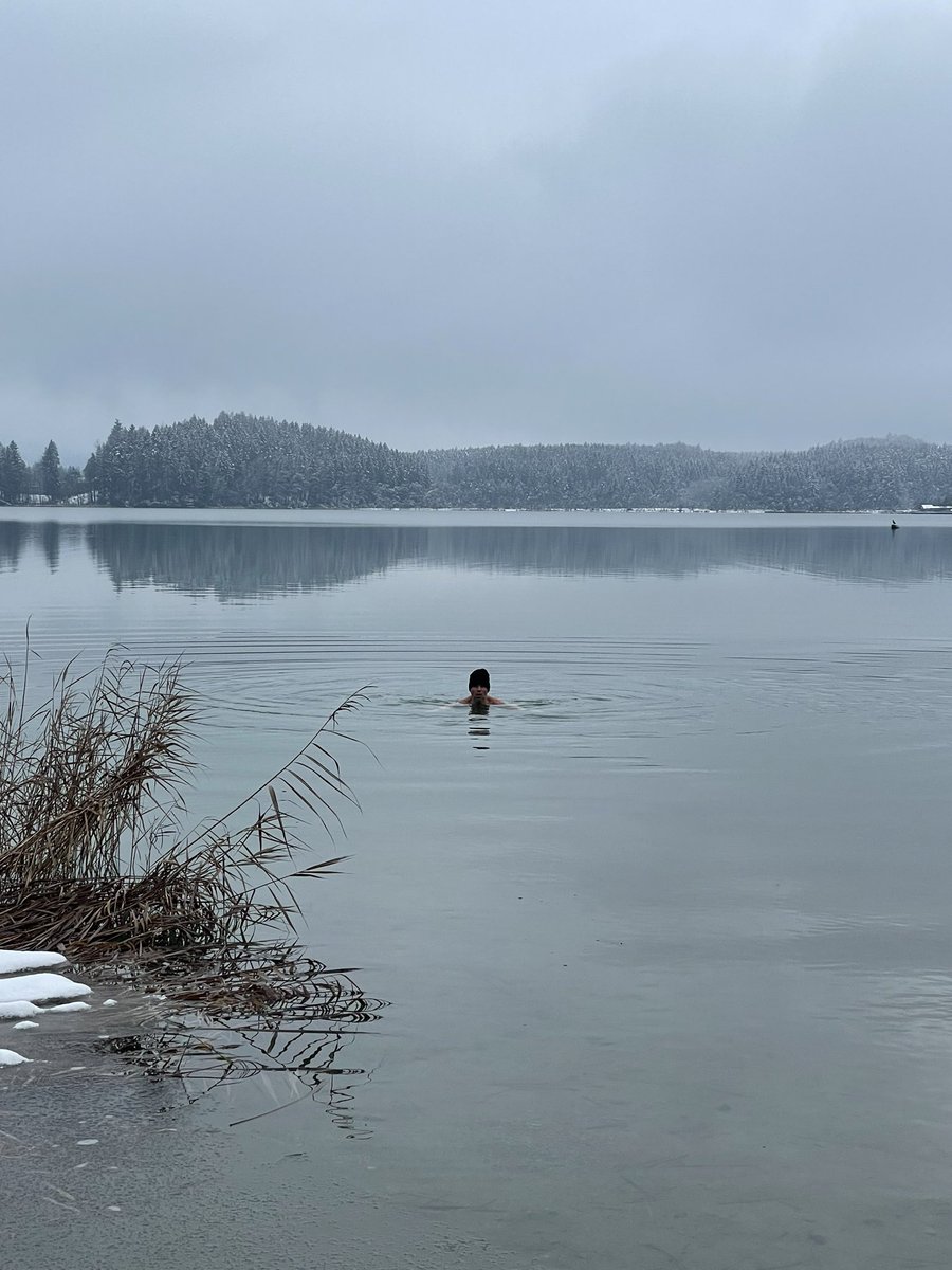 Challenge yourself and grow skills, mind or both. Even if it means to jump into cold water…(photo shows me bathing in 4C water temperature) 
#fridaymotivation