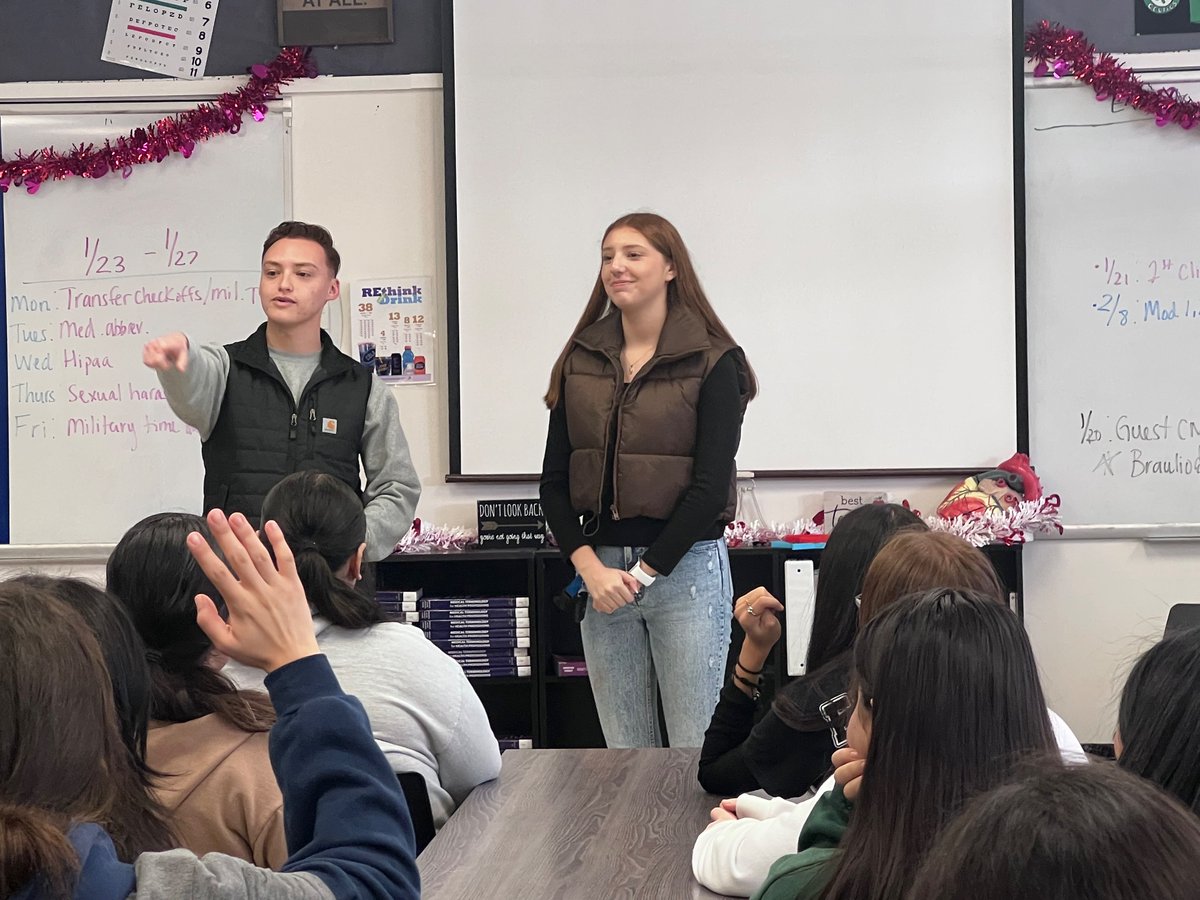 MsMehat91's tweet photo. Shout out to our Falcon Alumni for coming out and speaking to our CNA Students! @AtwaterFalcons @MercedUHSD 🩺 https://t.co/U5fENWOR4E