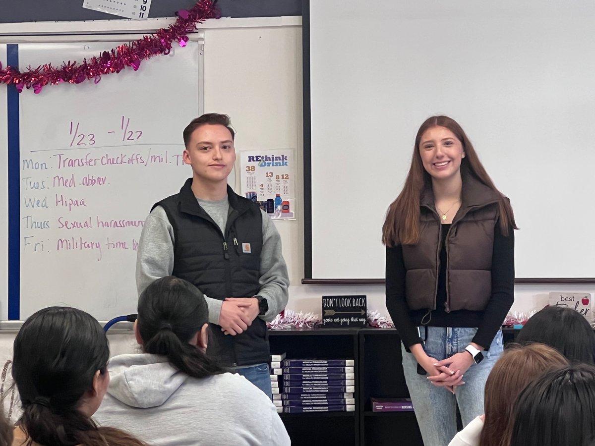 MsMehat91's tweet photo. Shout out to our Falcon Alumni for coming out and speaking to our CNA Students! @AtwaterFalcons @MercedUHSD 🩺 https://t.co/U5fENWOR4E