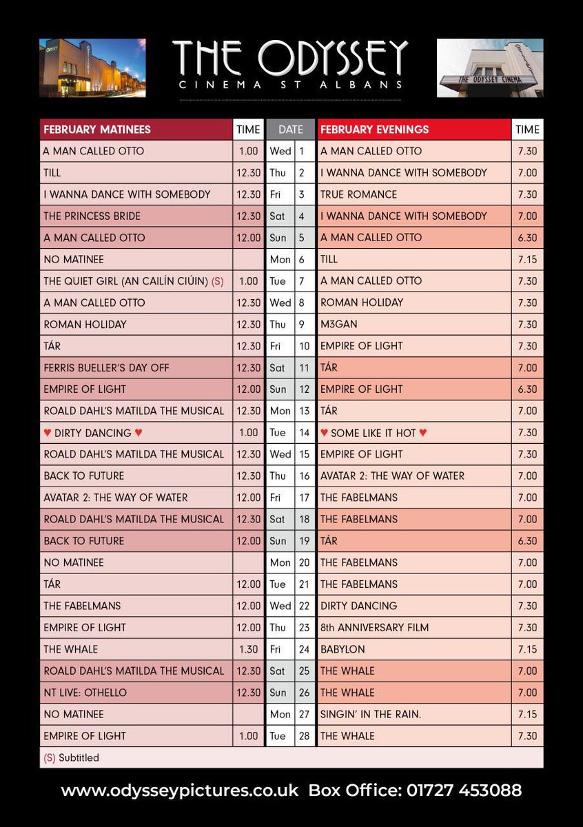 Our February programme is hot off the press and can be picked up in the foyer and our programme display stands when we’re not open.
General release for February films is tomorrow from 10:30am and you book online, in person or via phone.