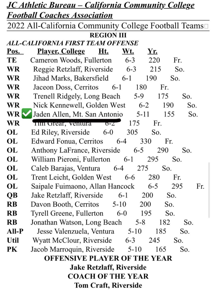 Blessed to be named  JUCO first team all California as a Wr #SACDawgs #JUCOPRODUCT #imnotdoneyet @CoachDEEN7 <a href="/D_DUBB9/">Darrell Wilson Jr</a>