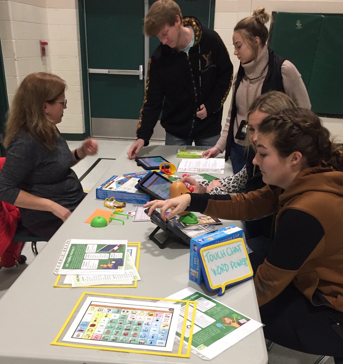 slp32donna's tweet photo. Great collaboration with TVCC to teach @TVDSB EA staff about Augmentative and Alternative Communication!  #everyonedeservesavoice #AAC @TVDSBslp @ca_matthews https://t.co/GNCLcG12in