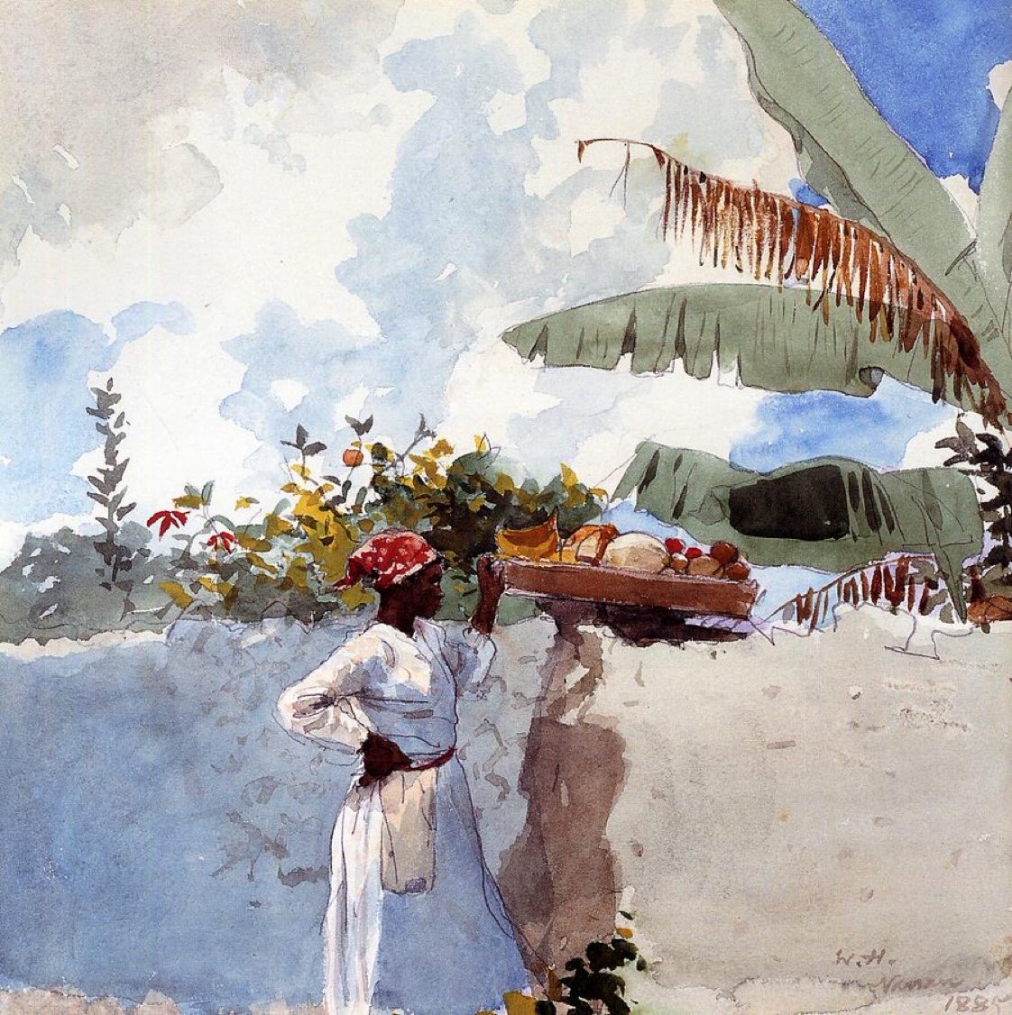 'Rest' 1885, #WinslowHomer Carribean Series #watercolor