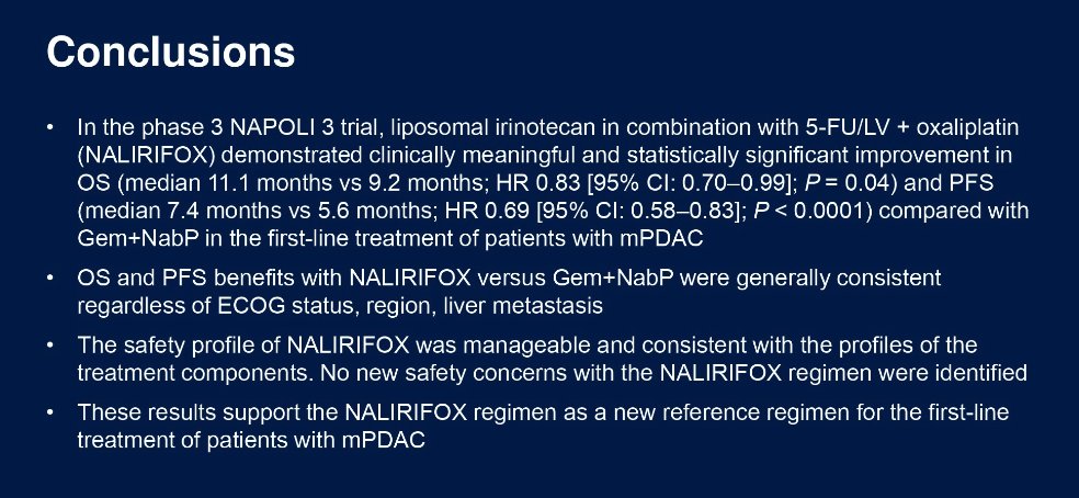 ✅NAPOLI-3 - positive study in PDAC which has to be 👏, but unlikely to replace std FFX, HR 0.83 for OS, p=0.04
➡️ PASS-01 trial evaluating mFFX vs GnP but excluding gBRCA1/2 & PALB2